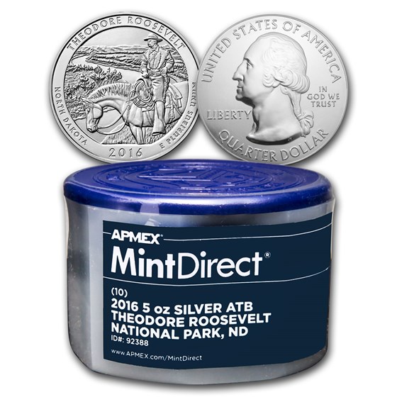 2016 5 oz Silver ATB Theodore Roosevelt (10-Coin MintDirect®Tube) 2016 5 oz Silver ATB Theodore Roosevelt (10-Coin MintDirect®Tube)